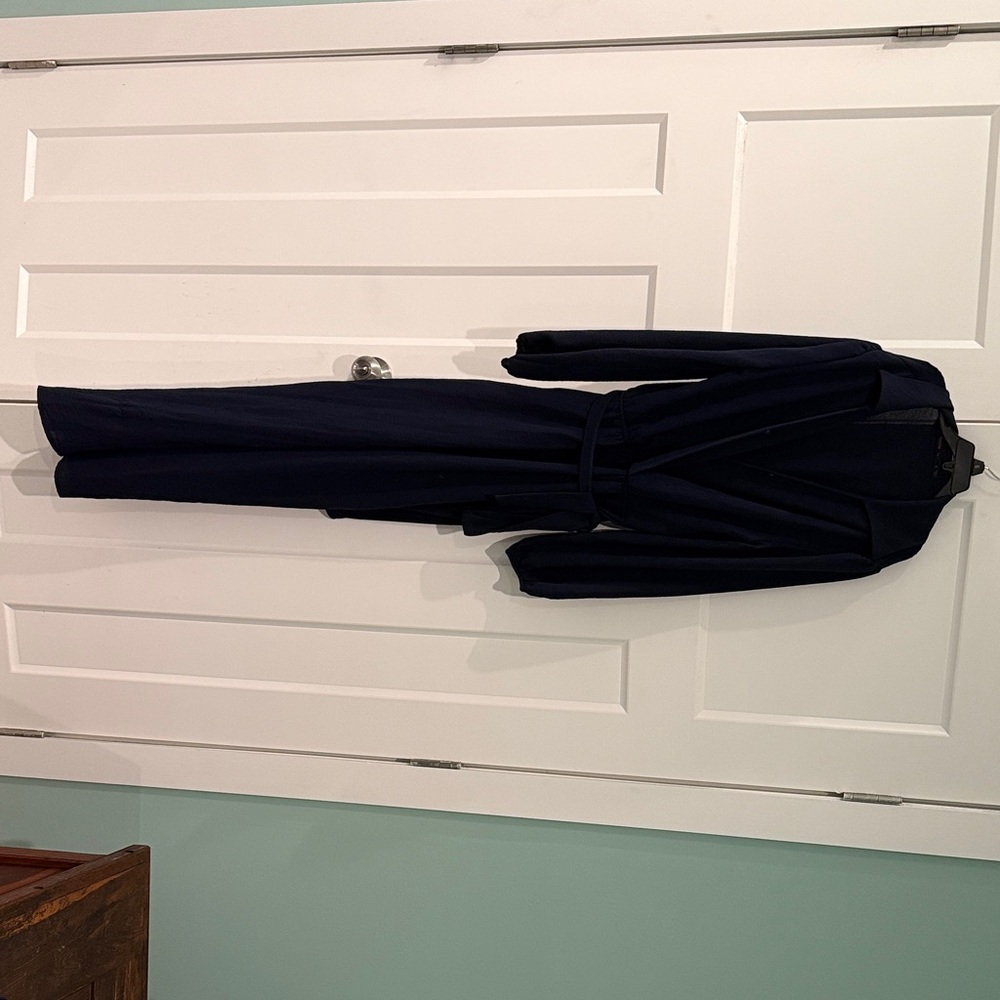 Chic Navy Belted Jumpsuit